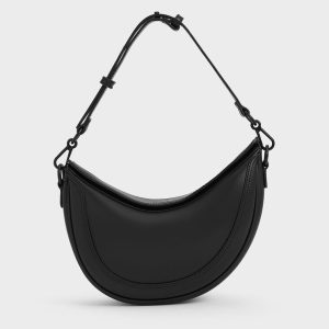 Unique Attraction Asymmetrical Saddle Bag - Jet Black